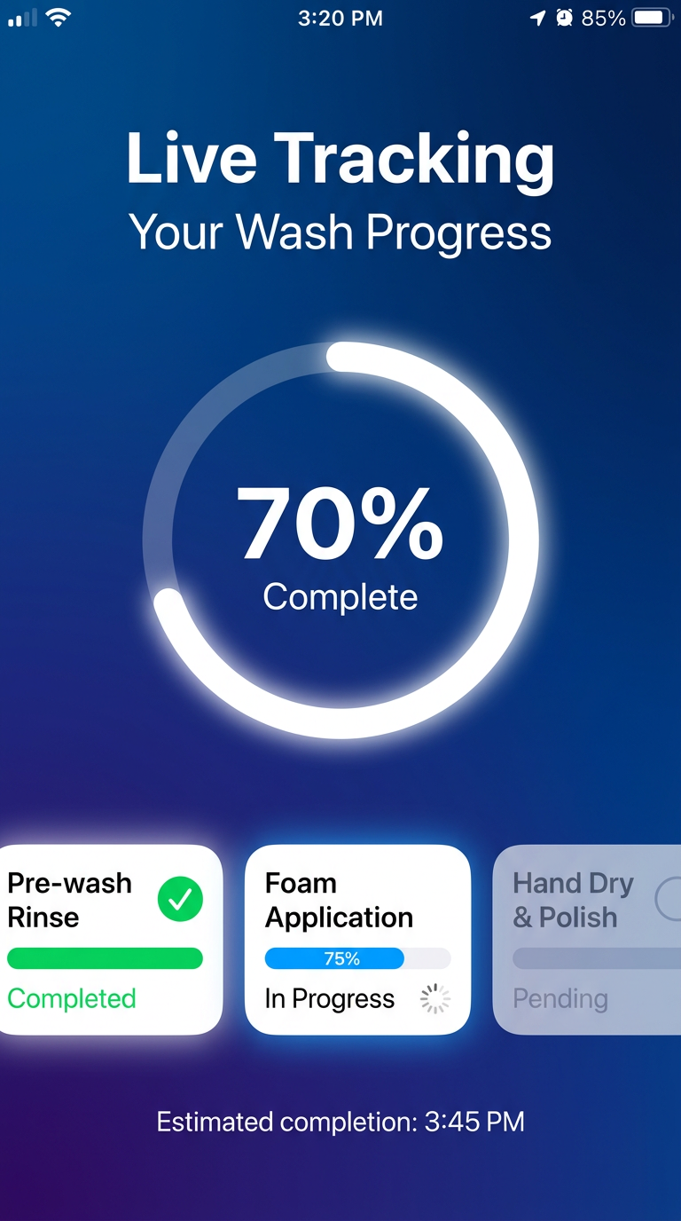 AQWASH Tracking Screen